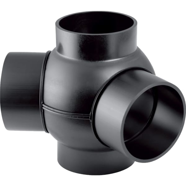 Geberit PE Kugelabzweig 88,5Gr zweifach Anschlüsse 135Gr versetzt d110/110