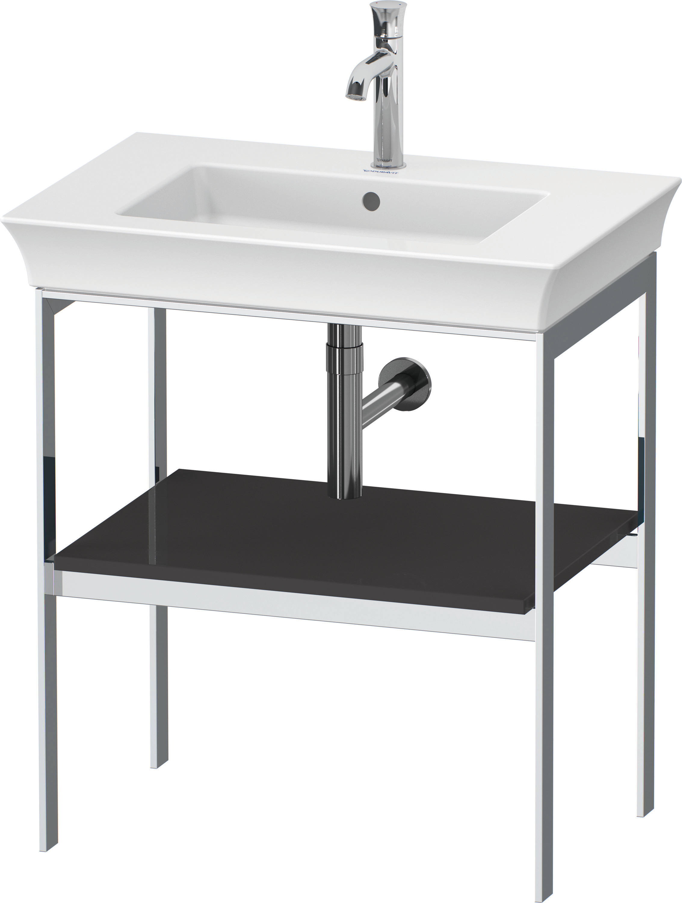 Duravit Metallkonsole bodenst. White Tulip 760x684x450mm. Graphit Hochglanz