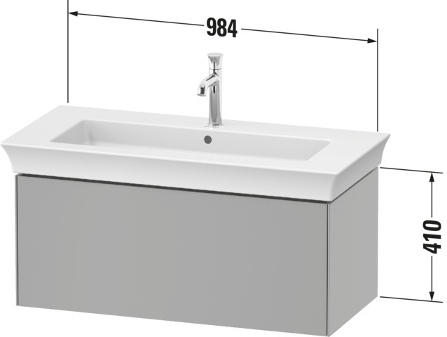Duravit WTU White Tulip wh,1 AZ,410x984x458mm A.Nussb.M/Nor. Weiß Sdm o. ES WBL