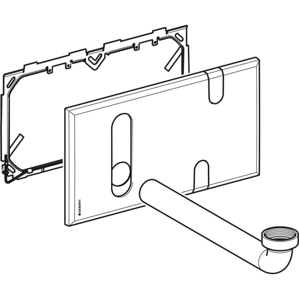 Geberit Abdeckplatte für Waschtischarmaturen mit UP-Funktion u. UP-Siphon weiß-alpin