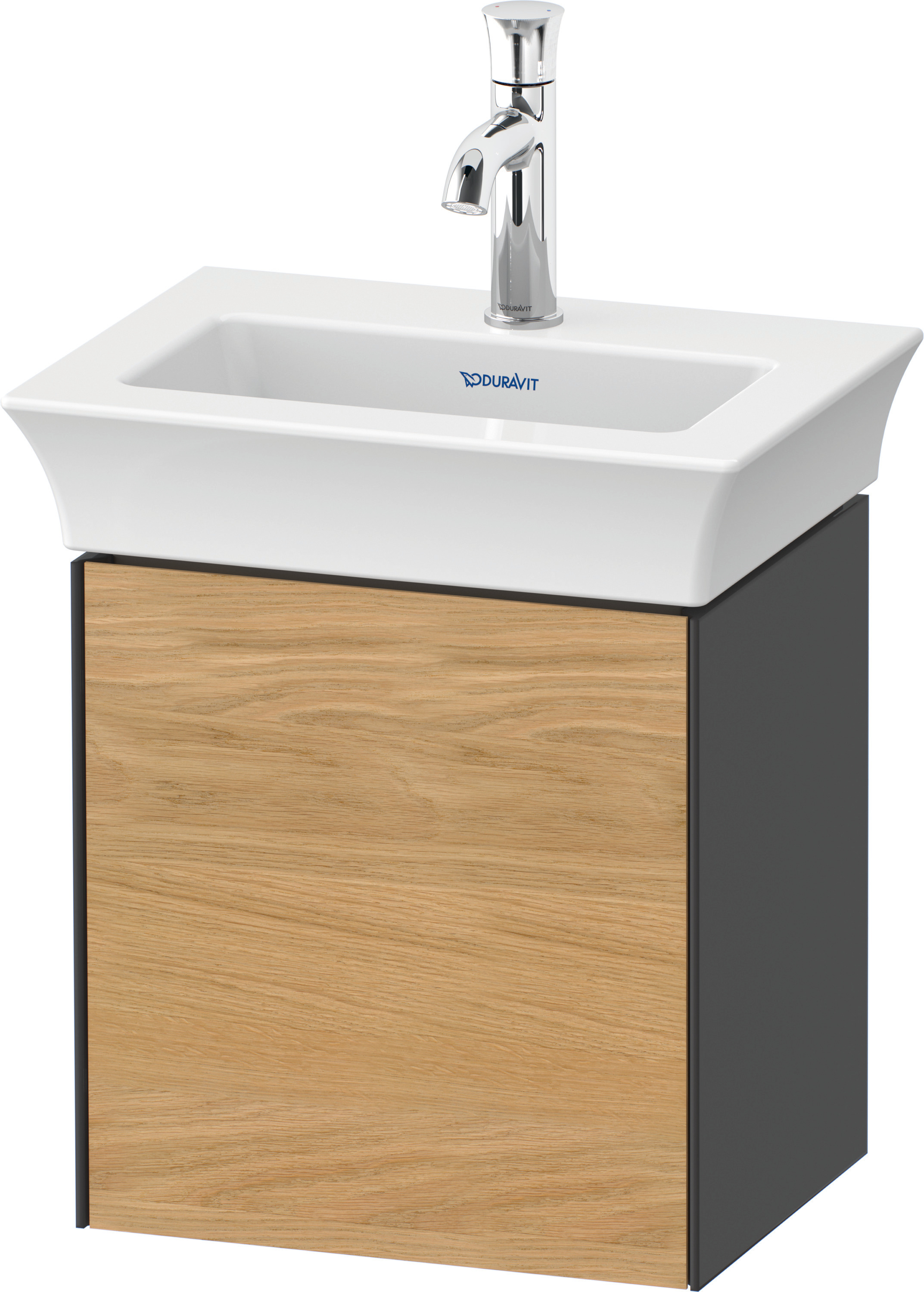 Duravit WTU White Tulip wandh.,1 Tür, TA li. 410x384x298mm,Eiche N.M./Graphit HGL