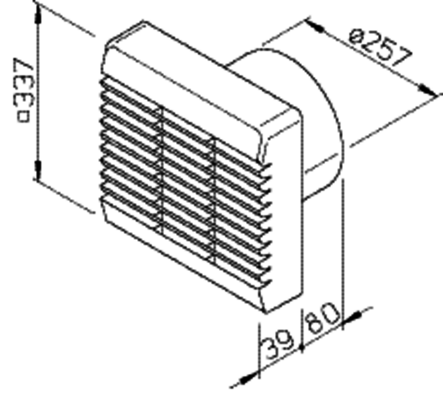 Helios HV 250/4 R Wandeinbauventilator, 1-PH alpinweiß