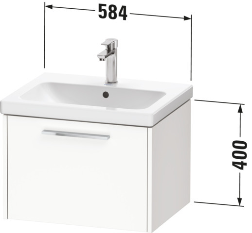 DU D-Code 2.0 WTU Wandh. Auszug 1, 584x400x460,Griff Chrom,Basalt Matt