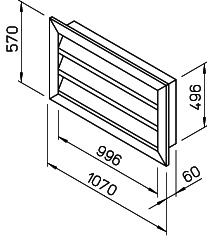 Helios WSG 100/50 Wetterschutzgitter rechteckig Aluminium eloxiert
