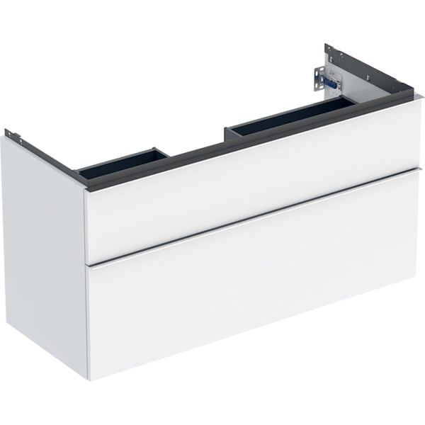 Geberit iCon Unterschrank für WT, 2 Schubl. 118,4x61,5x47,6cm, weiß hgl/Gr. chrom