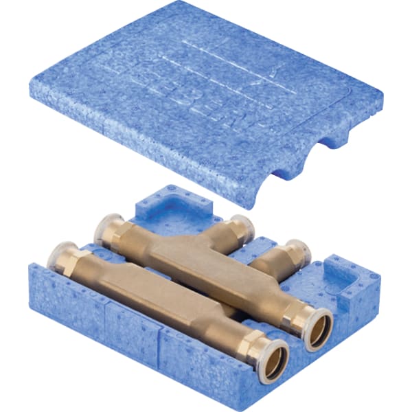 Geberit Mapress Kreuzungs-T-Stück mit Dämmbox Ms d22-18-22
