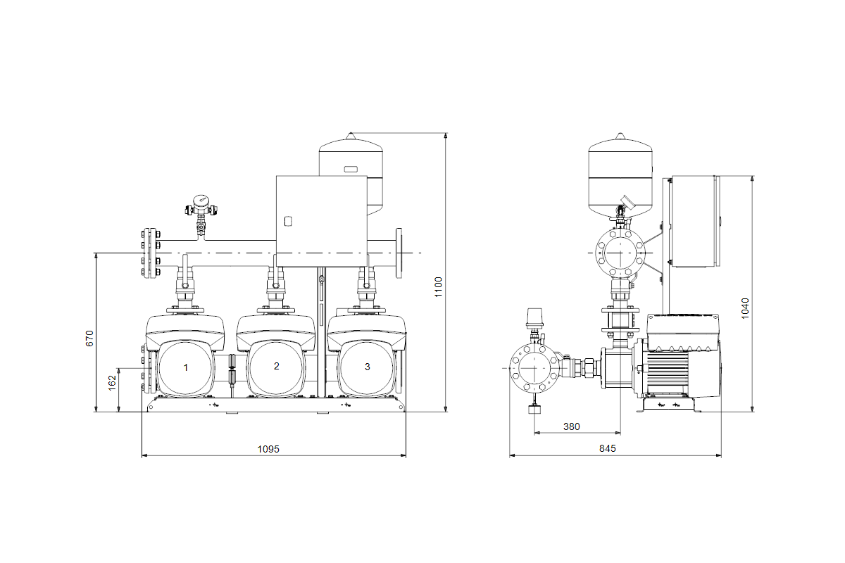 GRUNDFOS Druckerhöhungsanlage Hydro Multi-E 3 CME 15-2 U2 A-A-A-A-A