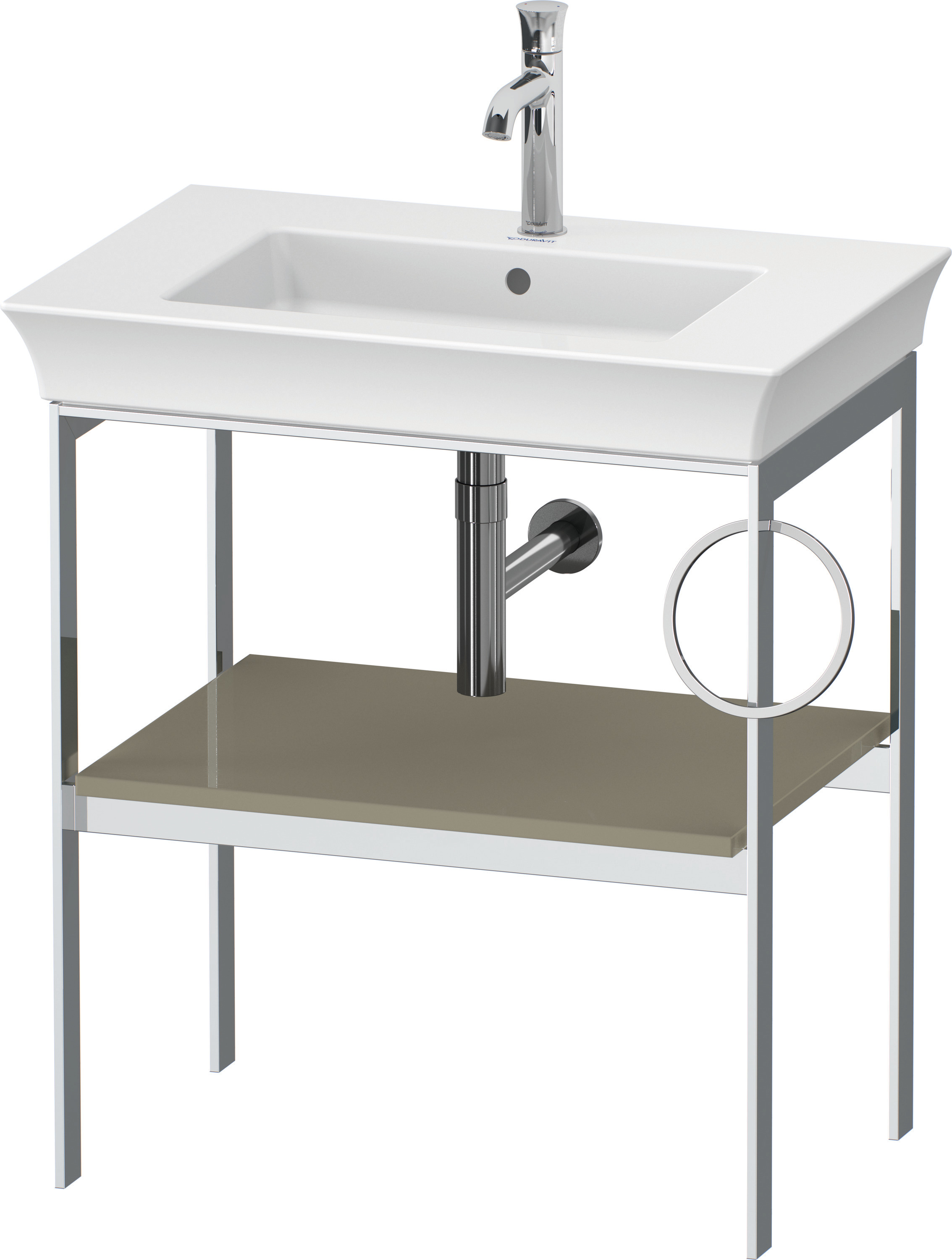 Duravit Metallkonsole bodenst. White Tulip 760x684x450,HH r.,Steingrau Hochglanz