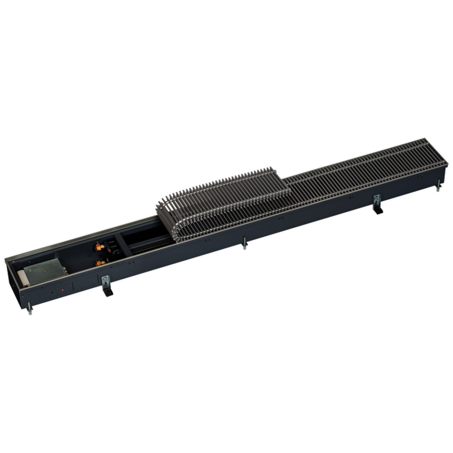 KM Unterflurkonvektor Katherm QK 215/00 112/215/2000 R-Rost 12 Messing natur