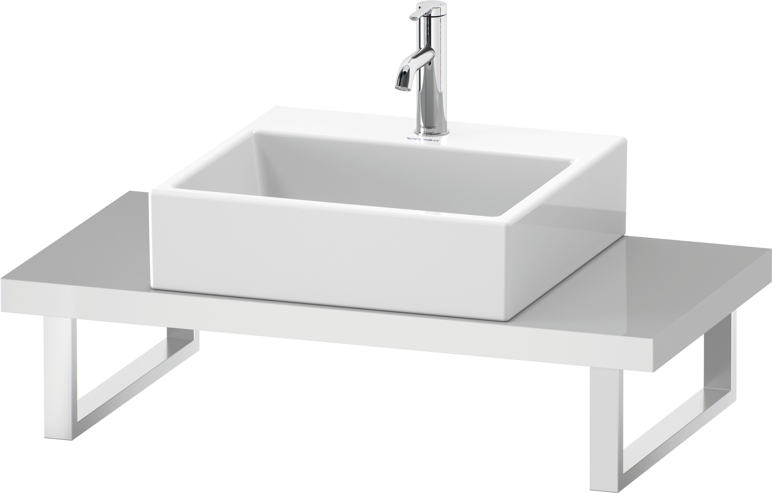 Duravit Konsole variabel L-Cube Compact 1 Ausschn.,45xvarx480,Betongrau Matt