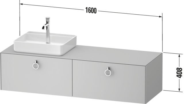 Duravit Konsolen-WTU wandh. White Tulip 550x1 600x408mm Weiß Seidenmatt 2 Ausz