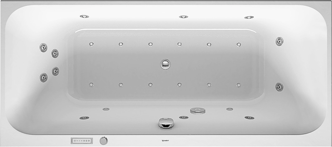 Duravit Happy D.2 Whirlw. 1800x800mm, Einbau Rückenschr.2, Combi E, Weiß