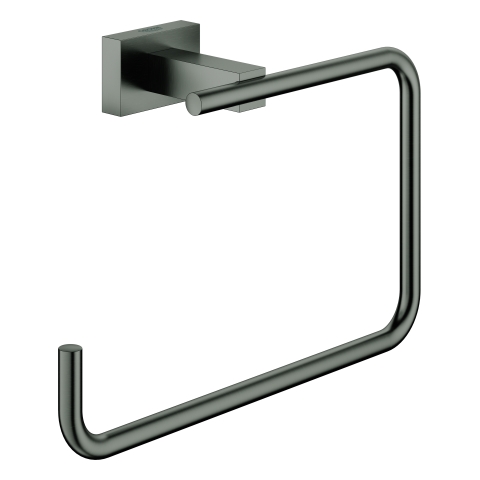 GROHE Handtuchring Essentials Cube 40510_1 Metall hard graphite gebürstet GROHE Handtuchring Essentials Cube 40510_1 Metall hard graphite gebürstet