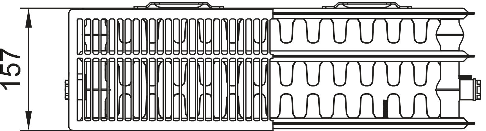 Kermi x2 Plan-K-DIN T12 559x66x505 QN523, RAL9016, 10bar, m.Abd, BK