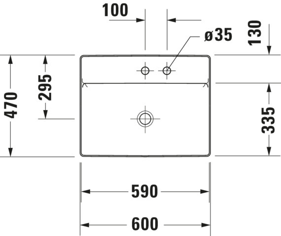 DU Aufsatz-WT DuraSquare 600mm o. ÜL, m. HLB, 1 HL, weiß