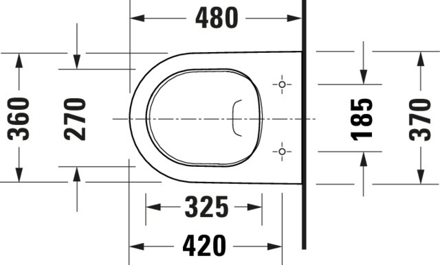 DU Wand-WC compact 480 mm D-Neo, weiß rimless, Tiefspüler