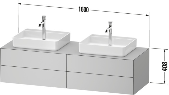 Duravit Konsolen-WTU wandh. White Tulip 550x1 300x408mm Weiß Seidenmatt 4 Schubk.