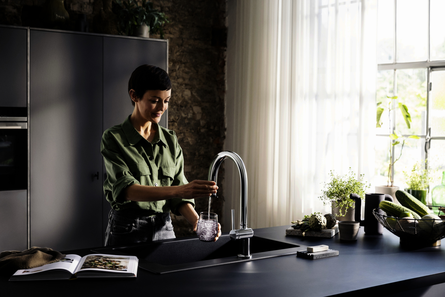 Hansgrohe SodaSystem 210 Aqittura M91 Ausziehauslauf 1j sBox Starter Set chrom