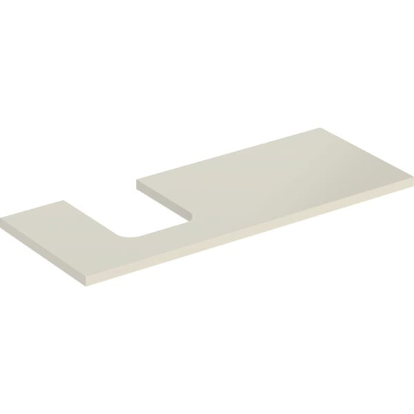 Geberit ONE WT-Pl. Aus li für AWT Schalenform 120x3x47cm, sandgrau hgl.