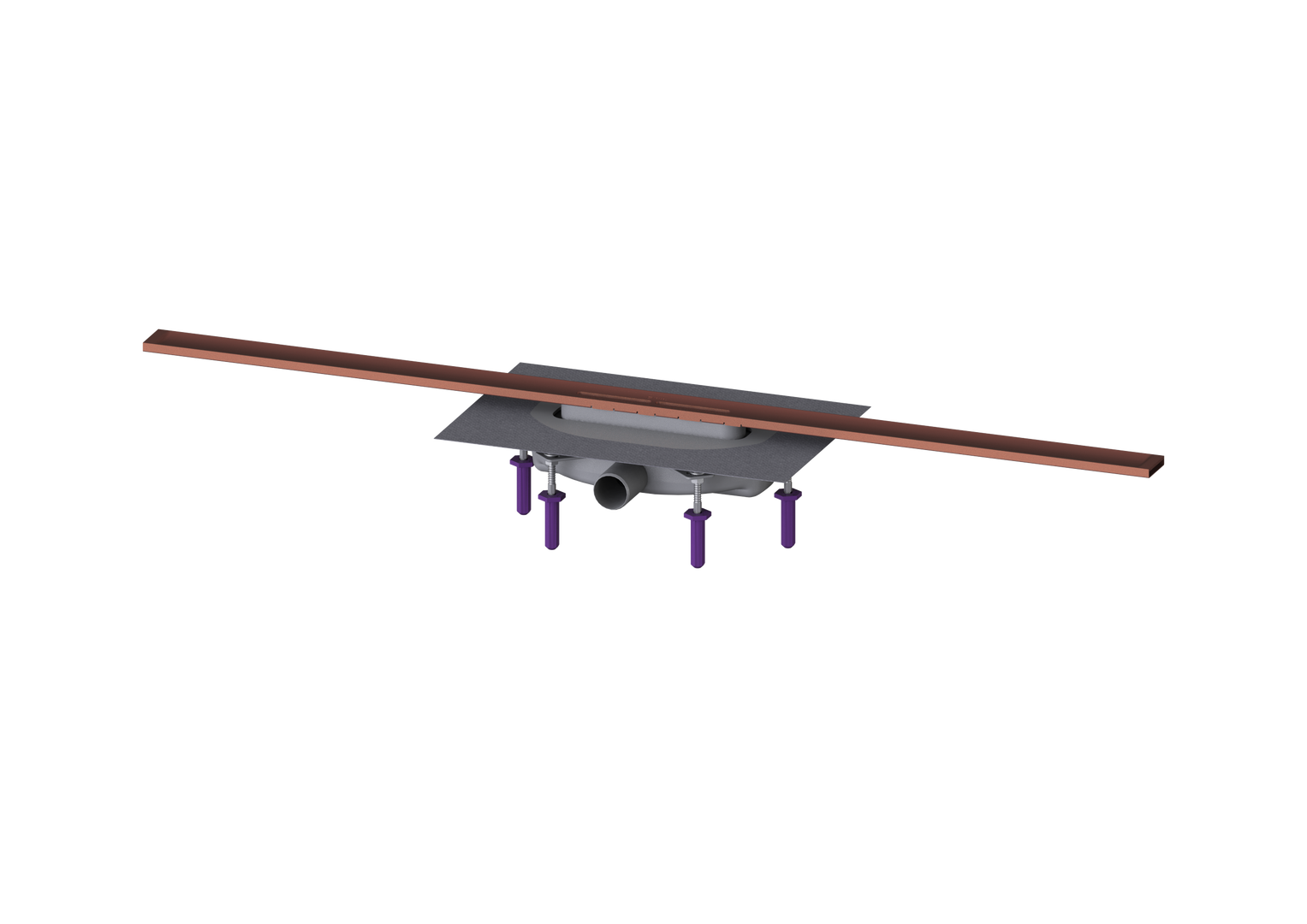 KESSEL-Duschrinne Linearis Infinity 60 L: 1100 mm, DN 40, Copper geb., Megastop