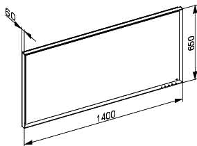 KEUCO LS R. Lumos 14597, schwarz-eloxiert, 1400 x 650 x 60 mm