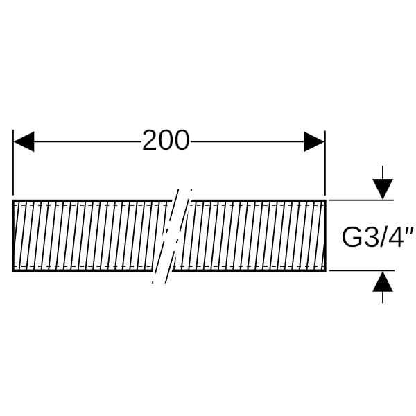 Geberit Gewinderohr G3/4 L200 verzinkt