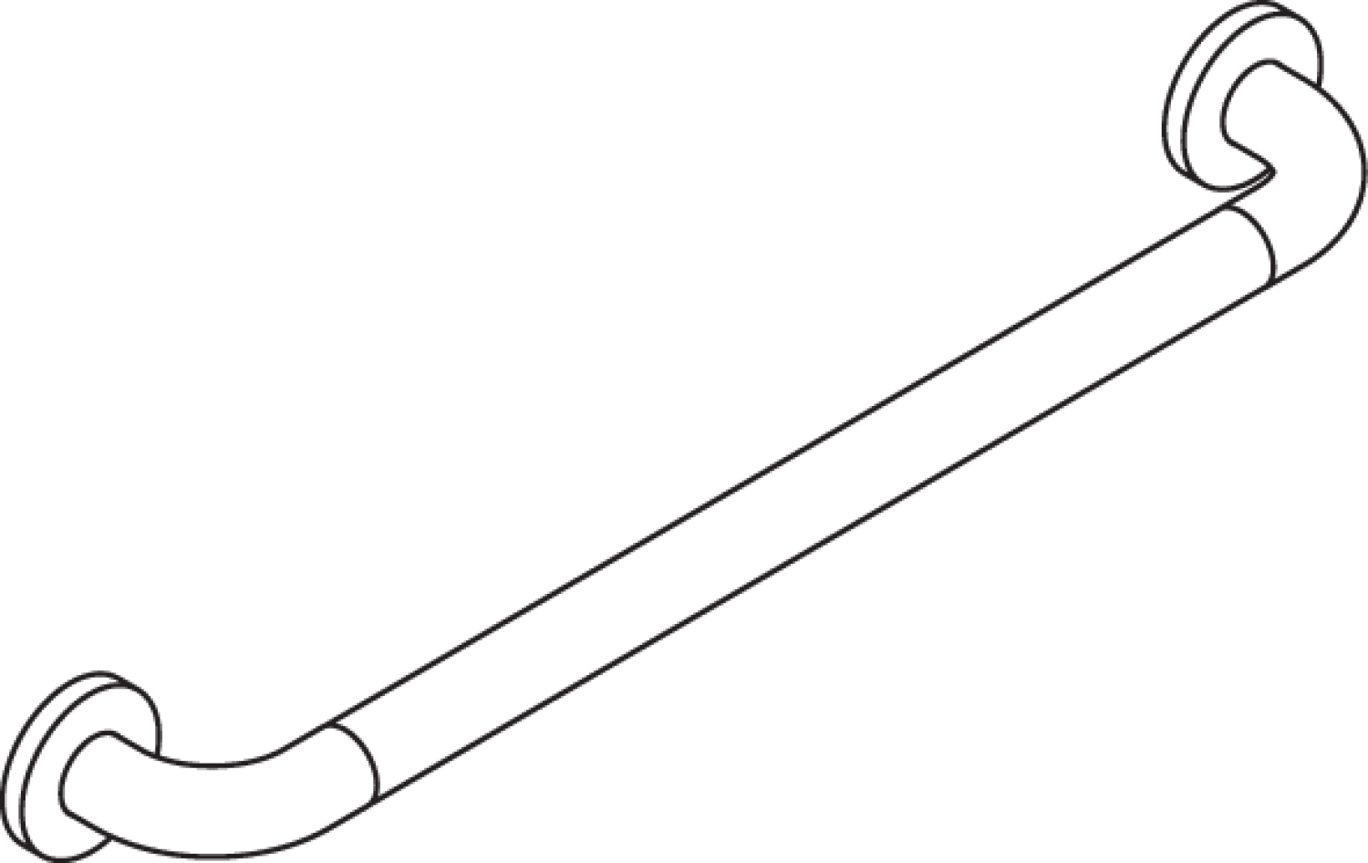 HEWI Haltegriff Ser 801 d:33, AM:600mm, BM211.2 felsgrau