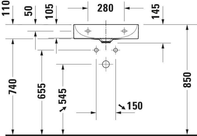 DU Möbel-WT compact DuraSquare 500mm o. ÜL, mit HLB, 1 HL, weiß, WonderGliss