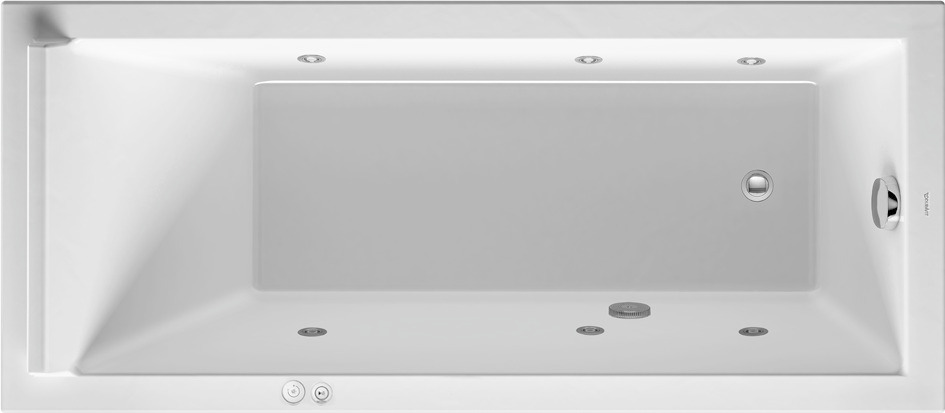 Duravit Starck Whirlwanne 1600x700mm, Einbau Rückenschr.1 Variabel, Jet-Syst., Weiß