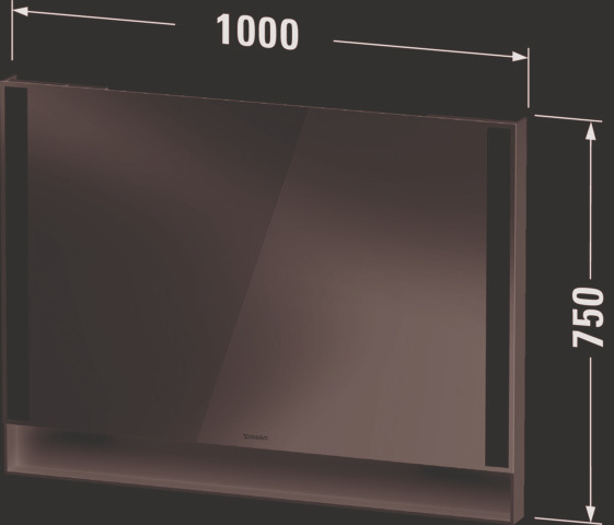 Duravit Qatego Spiegel,mit Beleuchtung,Wdhg, Wandmontage 1000x65x750mm,Weiß Matt