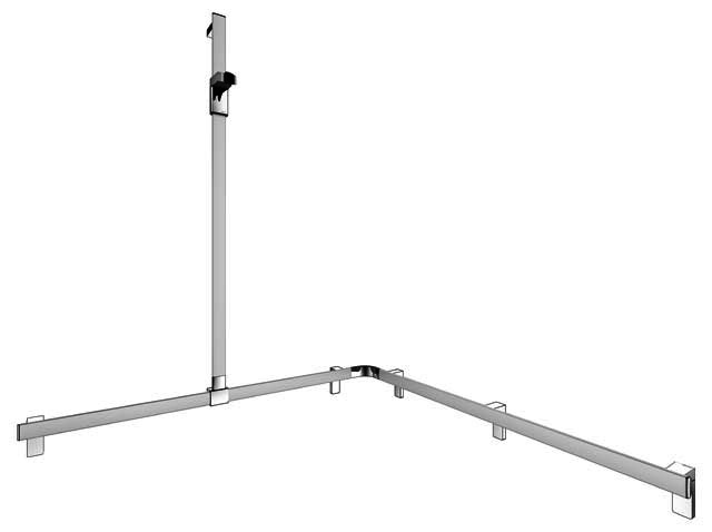 KEUCO Duschhandlauf AXESS 35015, Br.stg. li. 1150/1150/1301mm si.-elox.