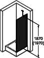 Hüppe DA Design E 4-Eck SW f. SWT 90 H:2000 silber matt klar Anti-Plaque