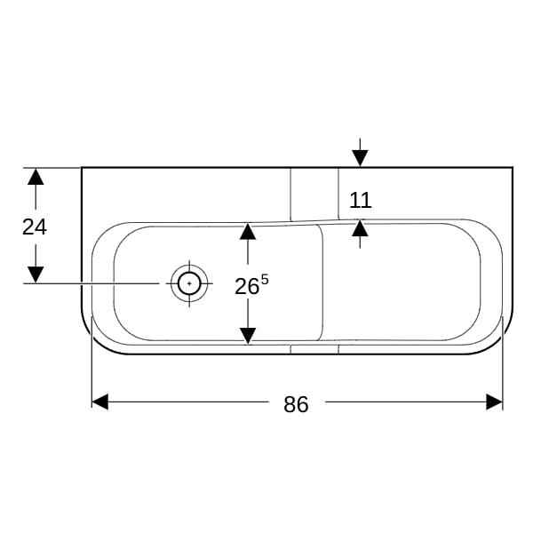 Geberit Bambini Spiel-/Waschlandschaft B:90cm 2 Waschpl., tieferes B li, o. Hl., grün