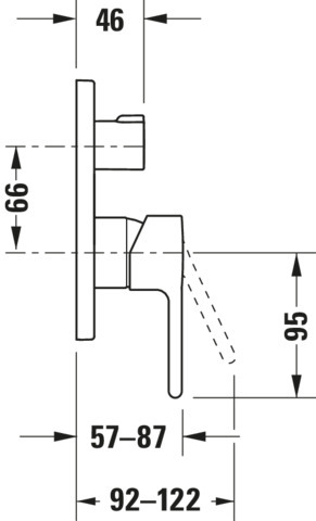 DU B.2 Einhebel Brausemischer Unterputz Keramikmischsystem,Umst., Chrom HG