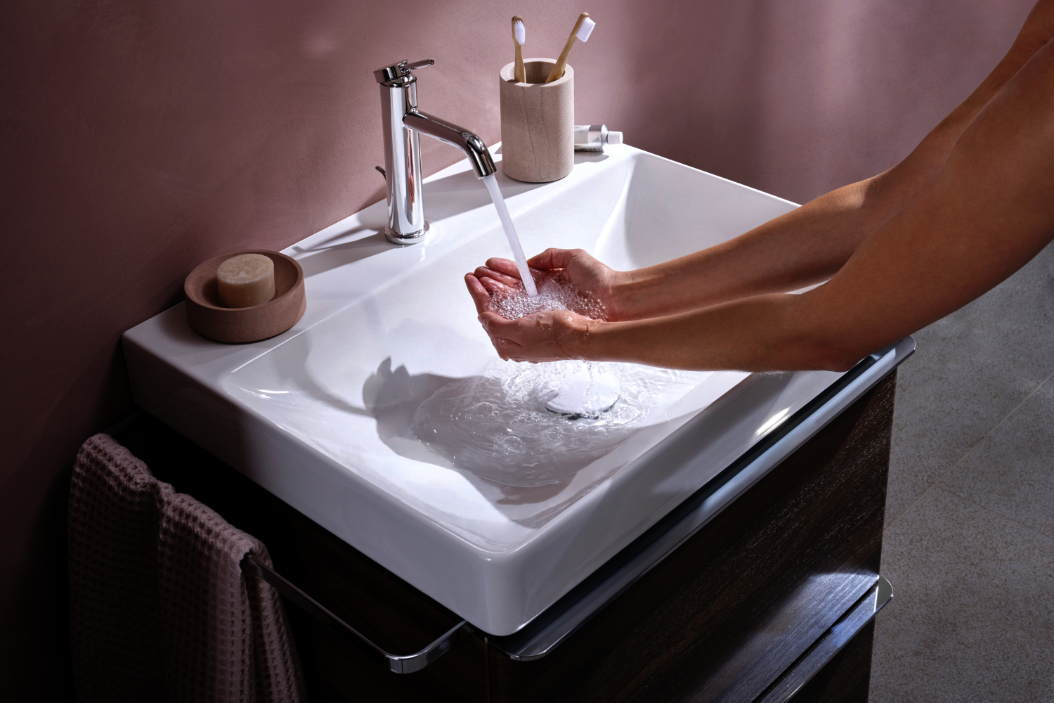 Hansgrohe WTM 110 Tecturis S CoolStart  EcoSmartu.  m. Zugstangen-Ablaufg. chrom