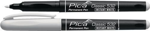 Permanentmarker INSTANT WHITE weiß Strich-B.1-2mm Stift m.Clip PICA Permanentmarker INSTANT WHITE weiß Strich-B.1-2mm Stift m.Clip PICA