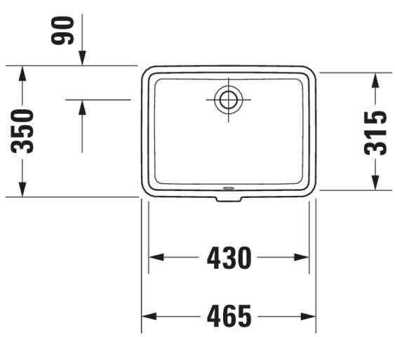 DU Einbauwaschtisch Vero 430 mm EB v.unten, m.ÜL, o.HLB, weiß
