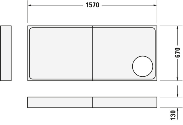 Duravit Starck Slimline Duschwanne, Rechteckig, 1600x700x60 mm, Weiß, Sanitä