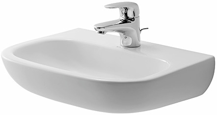 DU Handwaschbecken D-Code Med 450 mm ohne ÜL, mit HLB, 1 HL, weiß