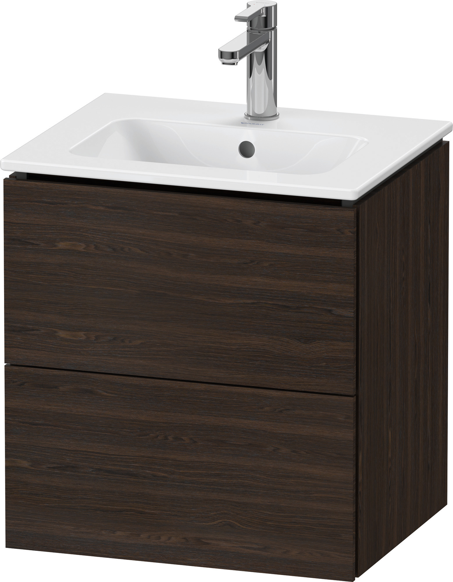 Duravit WTU L-Cube wandhängend, 2 Schubk. 500x520x421mm, Nussbaum gebürstet