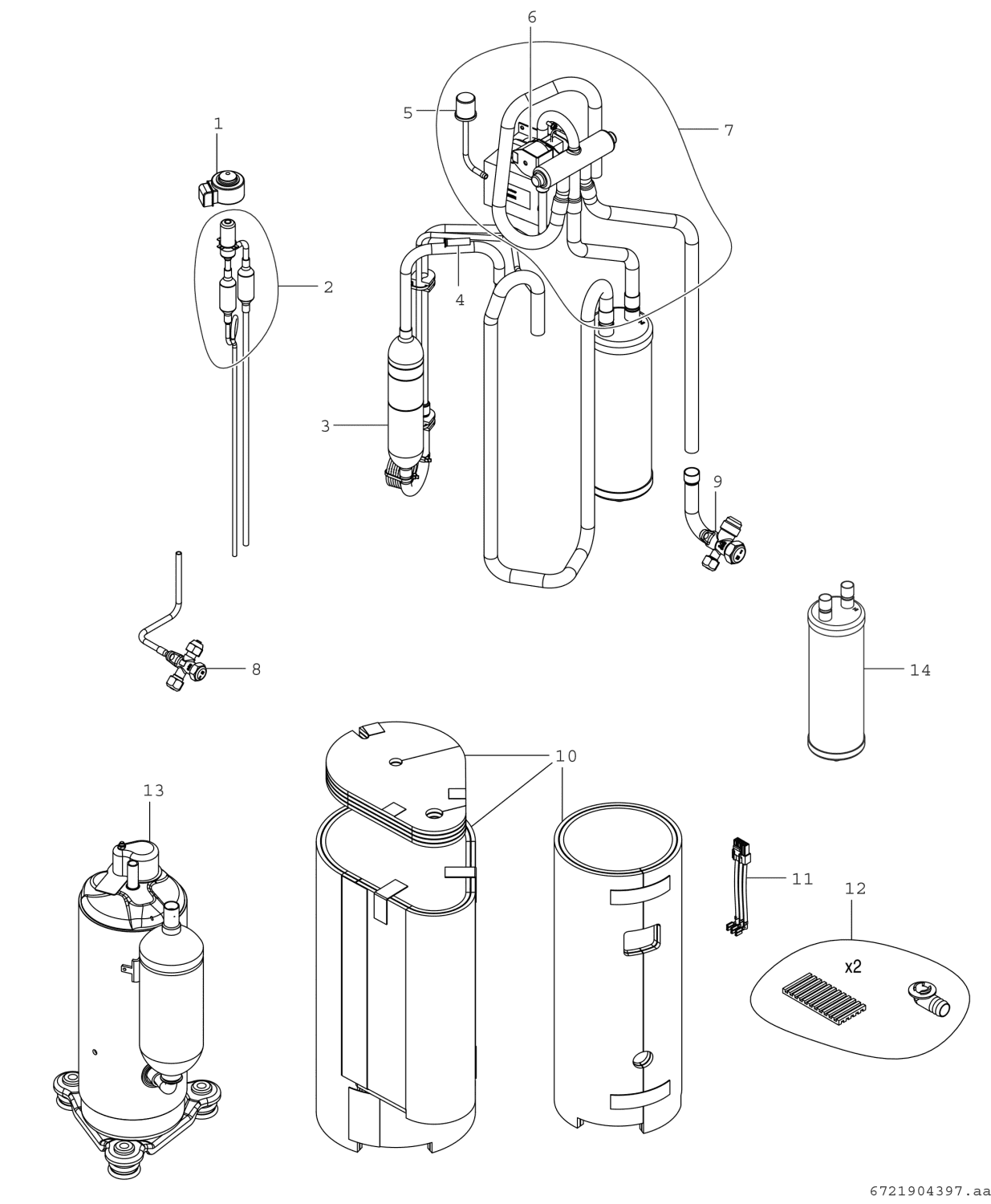 BOSCH Luft/Wasser-Wärmepumpe Compress CS3400iAWS 10 OR-S, Split, einphasig,R32
