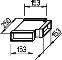 Helios FK-T 150/150/150 Flachkanal T-Stk 3 x 150 x 50 mm, Stahlblech verzinkt
