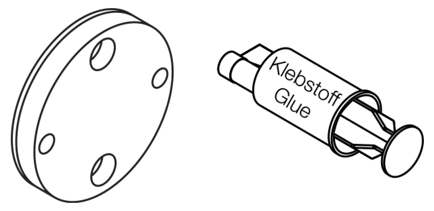 HEWI Klebeset für System 815 für 1 Befestigungspunkt, M4x8