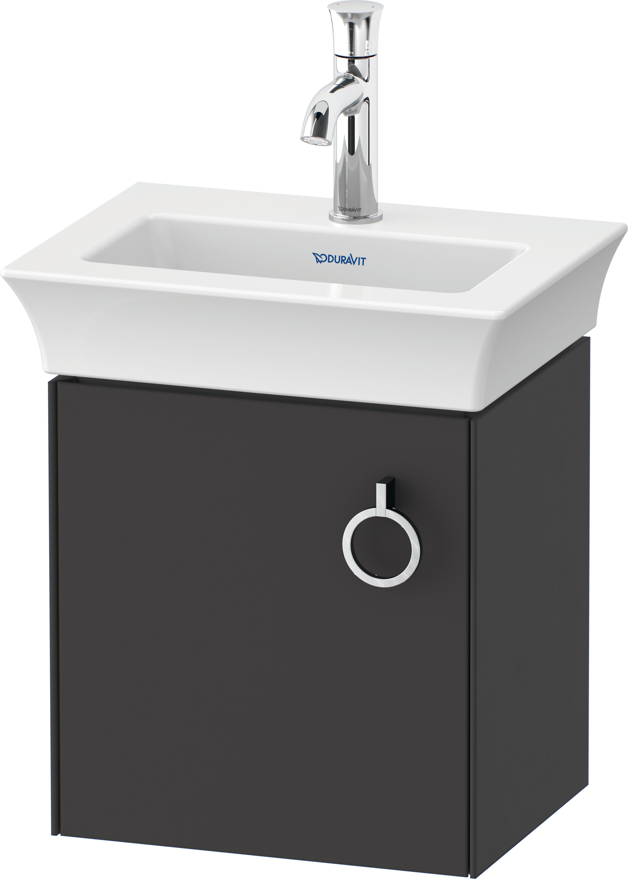 Duravit WTU wandh. White Tulip,1 Tür m.Griff 410x384x298,TA l.,Graphit Seidenmatt