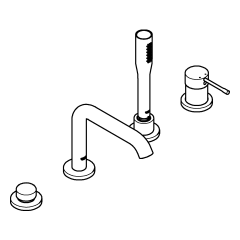 GROHE 4-Loch-Einhand-Wannenkombination Essence 25251_1 chrom