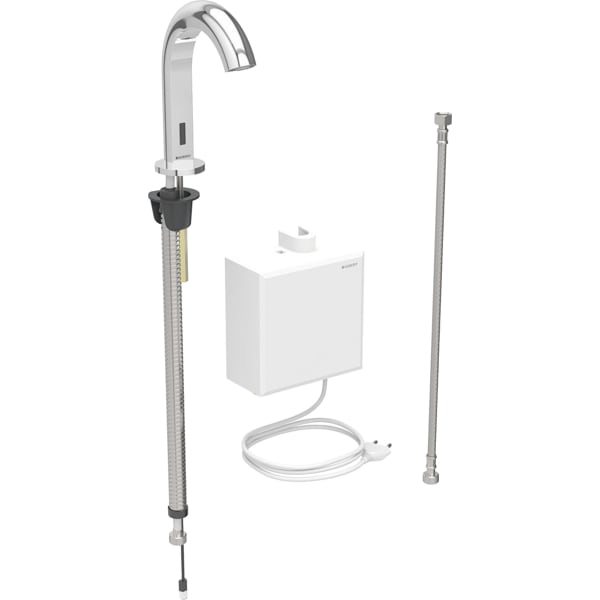 Geberit Piave WT-Arm., Standmontage, Netz mit AP-Funkt.Box, o.Misch., hgl.verchr. Geberit Piave WT-Arm., Standmontage, Netz mit AP-Funkt.Box, o.Misch., hgl.verchr.