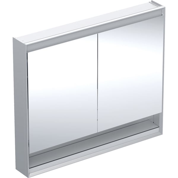 Geberit ONE Spiegelschrank mit Ni/Comf.Light 2 Türen, AP-Mont., 105x90x15cm, alu.
