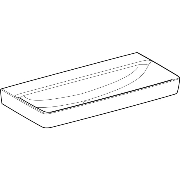 Geberit Renova Plan Waschtisch, 100x48cm o. Hl., o. Ül., weiß, KeraTect