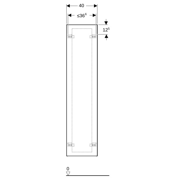 Geberit Xeno2 Hochschrank mit einer Tür und Innenspiegel, 40x170x35,1cm, greige
