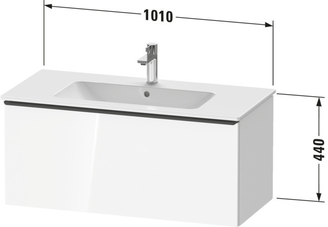 Duravit D-Neo WTU,Wdh,Ausz:1,Griff:Bronze Geb 1010x462x440mm,Betongrau Matt,Dekor